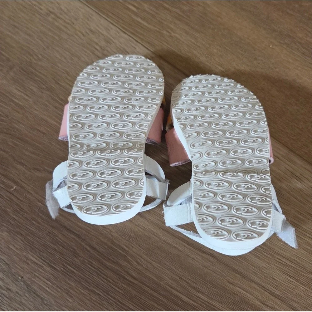 Dr. Scholl's Run Toddler Girls Leather Butterfly Sandals Pink Yellow‎ White
